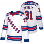 Maglia Hockey New York Rangers Ondrej Pavelec Autentico Away 2018 Bianco
