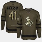 Maglia Hockey Ottawa Senators Craig Anderson 2018 Salute To Service Verde Militare