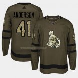 Maglia Hockey Ottawa Senators Craig Anderson 2018 Salute To Service Verde Militare