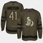 Maglia Hockey Ottawa Senators Craig Anderson 2018 Salute To Service Verde Militare