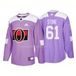 Maglia Hockey Ottawa Senators Mark Stone Autentico 2018 Fights Cancer Viola