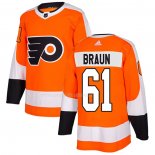 Maglia Hockey Philadelphia Flyers Justin Braun Home Autentico Arancione