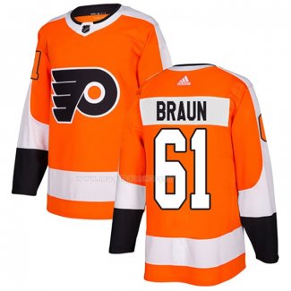 Maglia Hockey Philadelphia Flyers Justin Braun Home Autentico Arancione