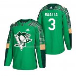 Maglia Hockey Pittsburgh Penguins Olli Maatta 2018 Dia de San Patricio Verde