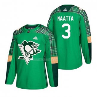 Maglia Hockey Pittsburgh Penguins Olli Maatta 2018 Dia de San Patricio Verde