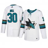 Maglia Hockey San Jose Sharks Aaron Dell Autentico Away Bianco