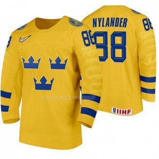 Maglia Hockey Suecia William Nylander Home 2020 Iihf World Giallo
