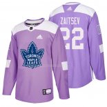 Maglia Hockey Toronto Maple Leafs Nikita Zaitsev 2018 Fights Cancer Viola