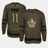 Maglia Hockey Toronto Maple Leafs Zach Hyman 2018 Salute To Service Verde Militare