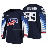 Maglia Hockey USA Cam Atkinson 2018 Iihf World Championship Giocatore Nero