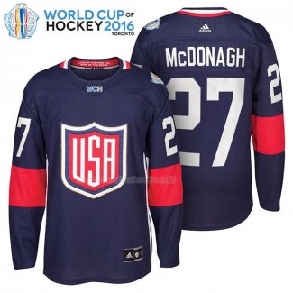 Maglia Hockey USA Ryan Mcdonagh Premier 2016 World Cup Blu