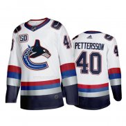 Maglia Hockey Vancouver Canucks Elias Pettersson Throwback 2000's Night Bianco