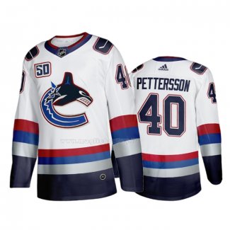 Maglia Hockey Vancouver Canucks Elias Pettersson Throwback 2000's Night Bianco