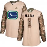Maglia Hockey Vancouver Canucks Kirk Mclean Autentico 2017 Veterans Day Camuffamento