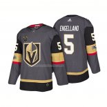 Maglia Hockey Vegas Golden Knights Deryk Engelland Steel Autentico Home Giocatore 2018 Gris