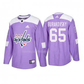 Maglia Hockey Washington Capitals Andre Burakovsky Autentico 2018 Fights Cancer Viola