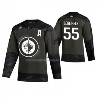 Maglia Hockey Winnipeg Jets Mark Scheifele 2019 Veterans Day Camuffamento