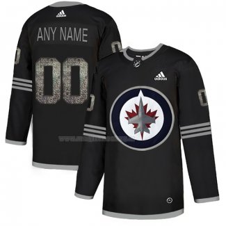 Maglia Hockey Winnipeg Jets Personalizzate Black Shadow Nero