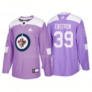 Maglia Hockey Winnipeg Jets Toby Enstrom Autentico 2018 Fights Cancer Viola