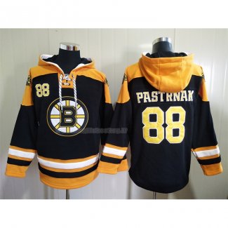 Felpa con Cappuccio Boston Bruins David Pastrnak Nero