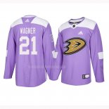 Maglia Hockey Anaheim Ducks Chris Wagner 2018 Fights Cancer Viola