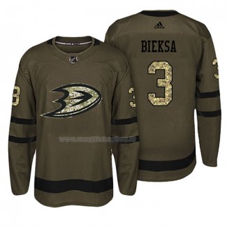 Maglia Hockey Anaheim Ducks Kevin Bieksa Salute To Service Verde Militare