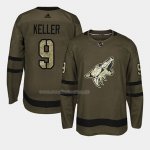 Maglia Hockey Arizona Coyotes Clayton Keller 2018 Salute To Service Verde Militare