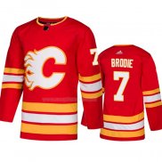 Maglia Hockey Calgary Flames Tj Brodie Alternato Autentico Rosso
