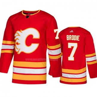 Maglia Hockey Calgary Flames Tj Brodie Alternato Autentico Rosso