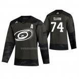 Maglia Hockey Carolina Hurricanes Jaccob Slavin 2019 Veterans Day Camuffamento