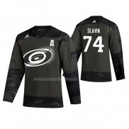 Maglia Hockey Carolina Hurricanes Jaccob Slavin 2019 Veterans Day Camuffamento
