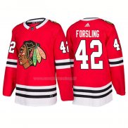Maglia Hockey Chicago Blackhawks Gustav Forsling 2018 Rosso