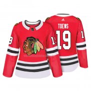 Maglia Hockey Donna Chicago Blackhawks Jonathan Toews Autentico Giocatore Rosso
