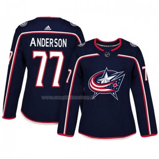 Maglia Hockey Donna Columbus Blue Jackets Josh Anderson Autentico Giocatore Blu