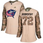 Maglia Hockey Donna Columbus Blue Jackets Sergei Bobrovsky Autentico 2017 Veterans Day Camuffamento