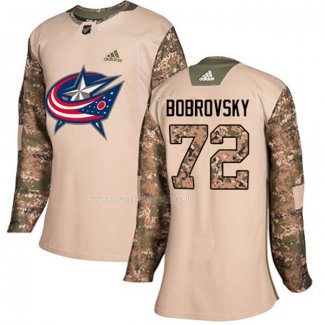 Maglia Hockey Donna Columbus Blue Jackets Sergei Bobrovsky Autentico 2017 Veterans Day Camuffamento