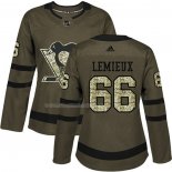 Maglia Hockey Donna Pittsburgh Penguins Mario Lemieux 2018 Salute To Service Verde Militare