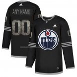 Maglia Hockey Edmonton Oilers Personalizzate Black Shadow Nero