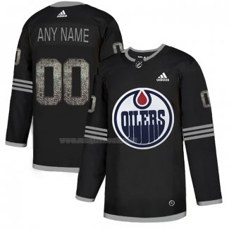 Maglia Hockey Edmonton Oilers Personalizzate Black Shadow Nero
