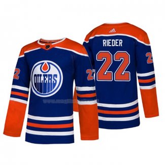 Maglia Hockey Edmonton Oilers Tobias Rieder Alternato Autentico Blu