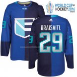 Maglia Hockey Europa Leon Draisaitl Premier 2016 World Cup Blu