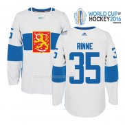 Maglia Hockey Finlandia Pekka Rinne Premier 2016 World Cup Bianco