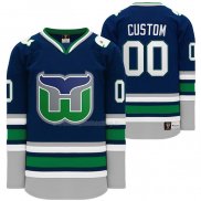 Maglia Hockey Hartford Whalers Personalizzate Night Heritage Throwback Blu