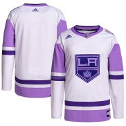 Maglia Hockey Los Angeles Kings Blank Practice Autentico 2018 Fights Cancer Bianco Viola