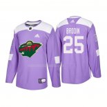 Maglia Hockey Minnesota Wild Jonas Brodin Autentico 2018 Fights Cancer Viola