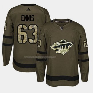 Maglia Hockey Minnesota Wild Tyler Ennis 2018 Salute To Service Verde Militare