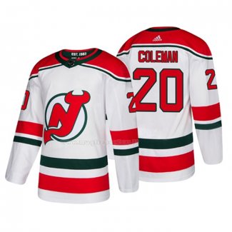 Maglia Hockey New Jersey Devils Blake Coleman Alternato Autentico Bianco