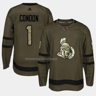 Maglia Hockey Ottawa Senators Mike Condon 2018 Salute To Service Verde Militare