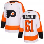 Maglia Hockey Philadelphia Flyers Justin Braun Road Autentico Bianco