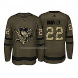 Maglia Hockey Pittsburgh Penguins Matt Hunwick 2018 Salute To Service Verde Militare
